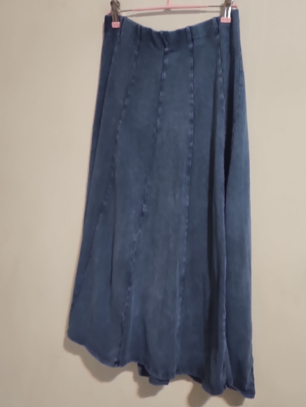 Classic Denim-Style Maxi Skirt in Dusty Blue - Picture 2 of 5